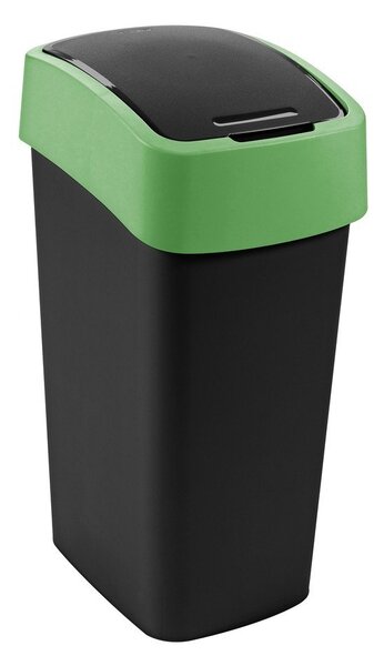 Zielony/czarny plastikowy kosz na śmieci do segregacji odpadów 45 l Flip Bin – Curver