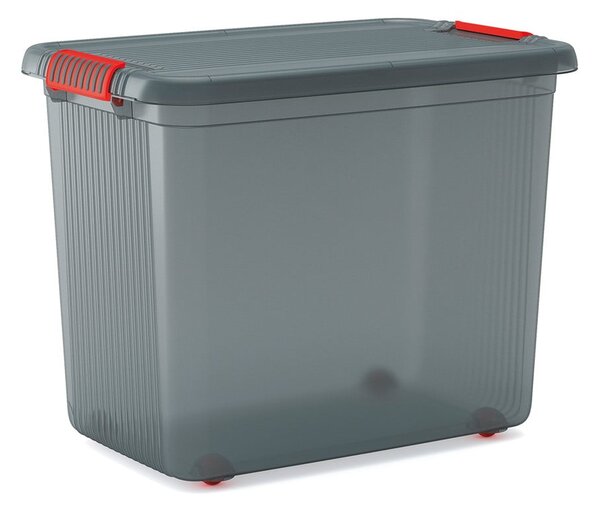 Szary plastikowy pojemnik z pokrywką 59x39x45 cm K Latch Box – KIS