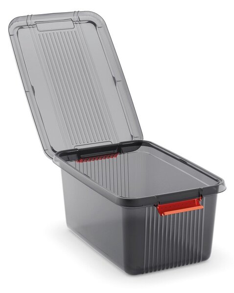 Szary plastikowy pojemnik z pokrywką 59x39x45 cm K Latch Box – KIS