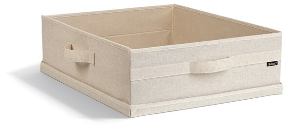 Beżowy tekstylny pojemnik z pokrywką 46x56x16 cm Soft Storage Low – Bigso
