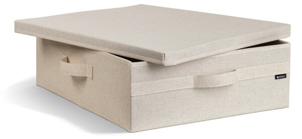Beżowy tekstylny pojemnik z pokrywką 46x56x16 cm Soft Storage Low – Bigso