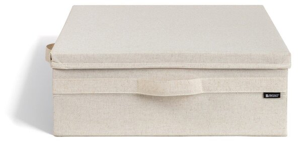 Beżowy tekstylny pojemnik z pokrywką 46x56x16 cm Soft Storage Low – Bigso