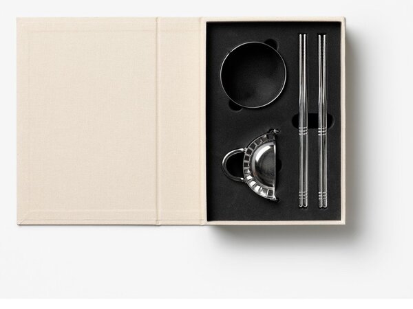 Beżowy zestaw pałeczek ze stali nierdzewnej dla 4 osób The Essentials - Dumpling Tools – Printworks