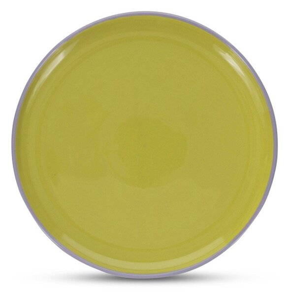 Zielony/fioletowy kamionkowy talerz ø 26 cm Duo – ONA