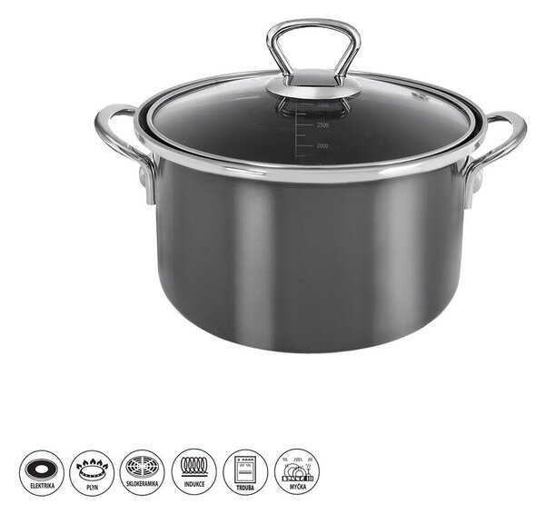 Garnek emaliowany z pokrywką 3,25 l Metalic – Orion