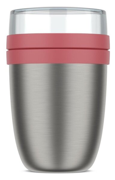 Jasnoczerwony/w kolorze srebra termos na jedzenie ze stali nierdzewnej 500 ml Ellipse – Mepal