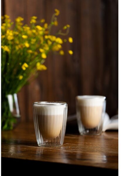 Szklane kubki zestaw 2 szt. do cappuccino 250 ml Livio Duo – Vialli Design