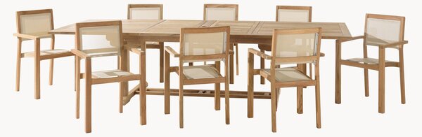 Komplet mebli ogrodowych z drewna tekowego Fun, 9 elem
