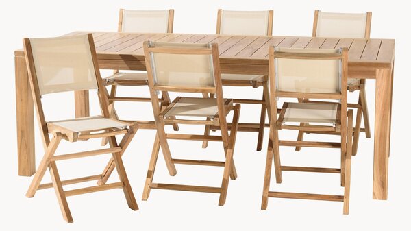 Komplet mebli ogrodowych z drewna tekowego Fun, 7 elem
