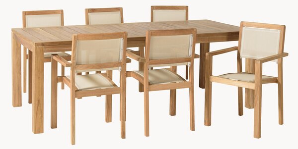 Komplet mebli ogrodowych z drewna tekowego Fun, 7 elem
