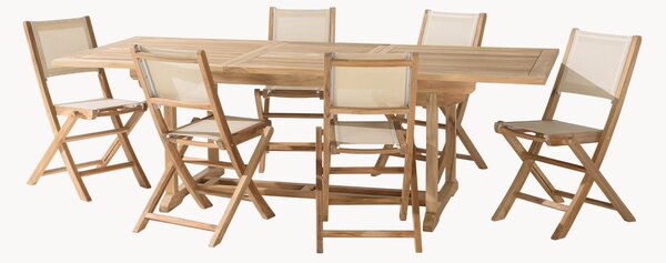 Komplet mebli ogrodowych z drewna tekowego Fun, 7 elem