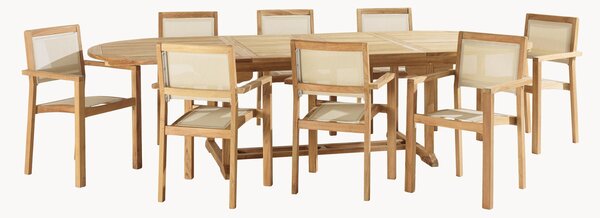 Komplet mebli ogrodowych z drewna tekowego Fun, 9 elem