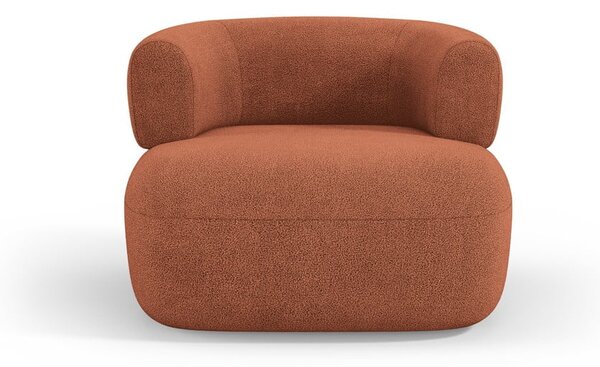Ceglasty fotel z materiału bouclé Jenny – Micadoni Home