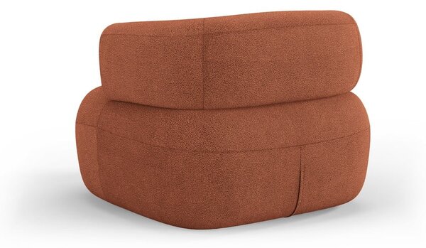 Ceglasty fotel z materiału bouclé Jenny – Micadoni Home