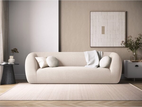 Kremowa sofa z materiału bouclé 230 cm Essen – Cosmopolitan Design