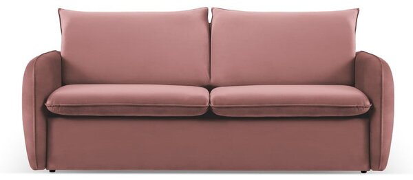 Różowa aksamitna rozkładana sofa 214 cm Vienna – Cosmopolitan Design