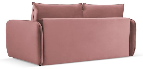 Różowa aksamitna rozkładana sofa 214 cm Vienna – Cosmopolitan Design