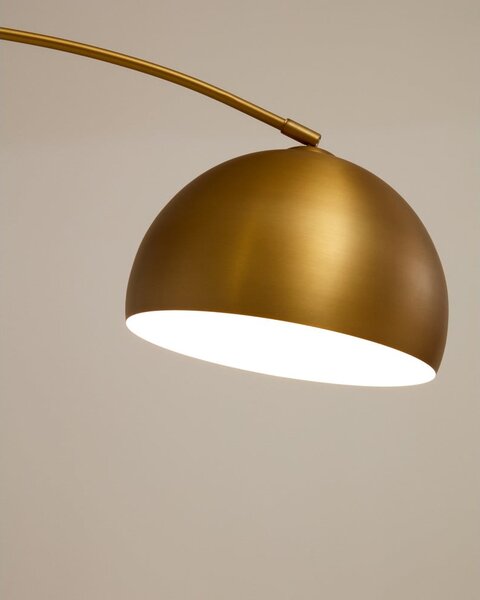 Lampa stojąca w kolorze złota z metalowym kloszem (wysokość 160 cm) Madali – Kave Home
