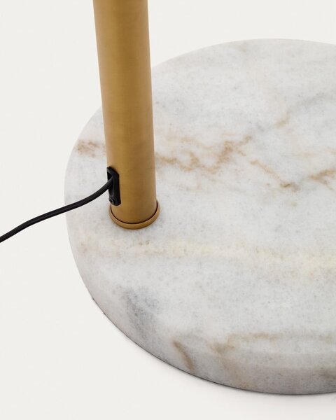 Lampa stojąca w kolorze złota z metalowym kloszem (wysokość 160 cm) Madali – Kave Home