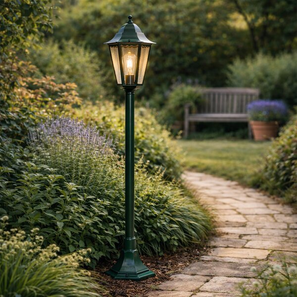 Klasyczna stojąca lampa zewnętrzna ciemnozielona 125 cm IP44 - Nowy Orlean