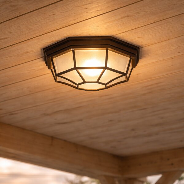 Rustykalna lampa sufitowa rdzawobrązowa 26,5 IP44 - Bri