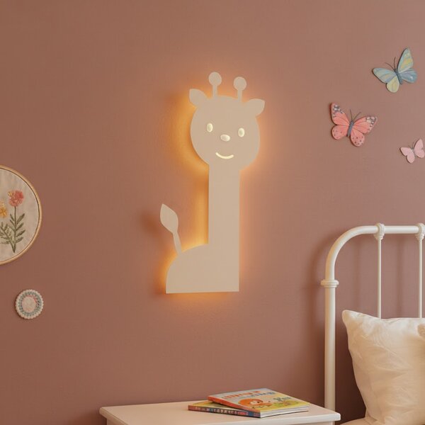 Dziecięca lampa ścienna beżowa z LED z 3-stopniowym ściemnianiem - Gigi Żyrafa