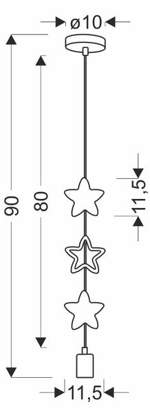 Żółty/biały żyrandol dziecięcy z metalowym kloszem Single – Candellux Lighting