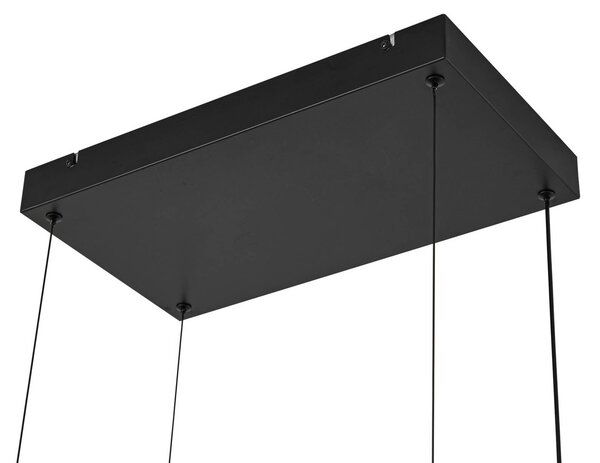 Lampa wisząca Estante Lucande, możliwość ściemniania, czarny, salon / jadalnia, metal, nowoczesny