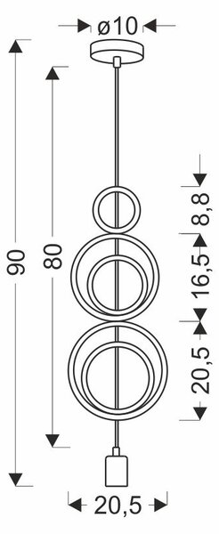 Biały/różowy żyrandol dziecięcy z metalowym kloszem Single – Candellux Lighting
