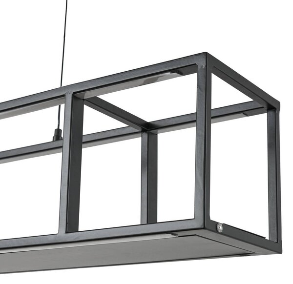 Lampa wisząca Estante Lucande, możliwość ściemniania, czarny, salon / jadalnia, metal, nowoczesny