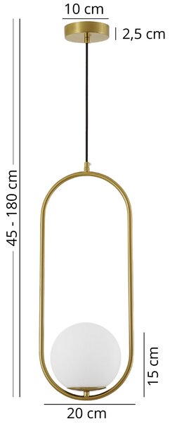 NOWOCZESNA LAMPA WISZĄCA SZCZOTKOWANE ZŁOTO VERO 1B