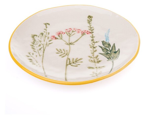 Biały porcelanowy talerz deserowy ø 21 cm Flower Garden – Dakls
