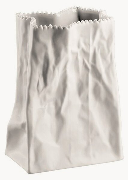 Wazon z porcelany Paper Bag, W 15 cm