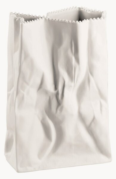 Wazon z porcelany Paper Bag, W 19 cm
