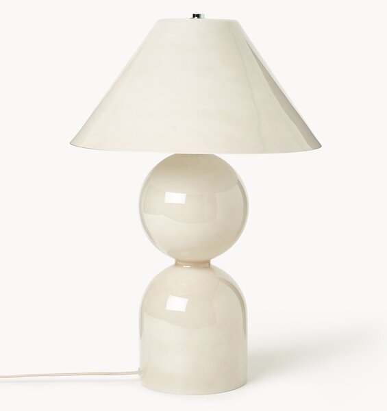 Lampa stołowa ze szkła z regulowanym kloszem Danielle, W 60 cm
