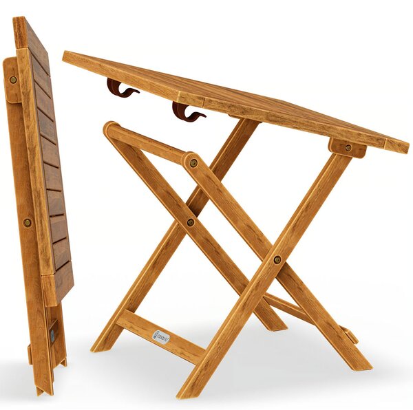 Stolik VITEK z drewna akacjowego, 46x46x46cm, brązowa Casaria