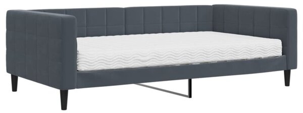 Sofa z materacem do spania, ciemnoszara, 100x200 cm, aksamit