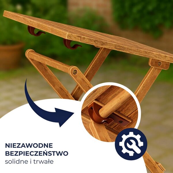 Stolik VITEK z drewna akacjowego, 46x46x46cm, brązowa Casaria