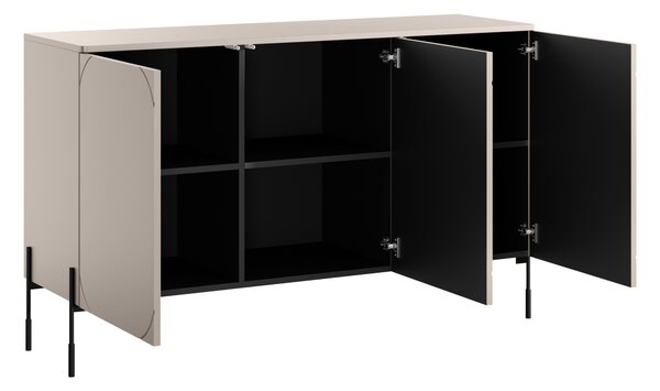Komoda Sonatia 150 cm trzydrzwiowa - kaszmir / nogi czarne
