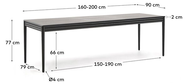 Rozkładany stół z dodatkowym blatem w dekorze dębu 90x160 cm Lenon – Kave Home