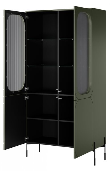 Witryna Sonatia 100 cm czterodrzwiowa - oliwka
