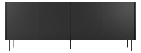 Komoda Desin 220 cm czterodrzwiowa - czarny mat / dąb nagano