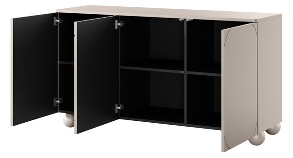 Komoda Sonatia II 150 cm trzydrzwiowa - kaszmir / nogi kule