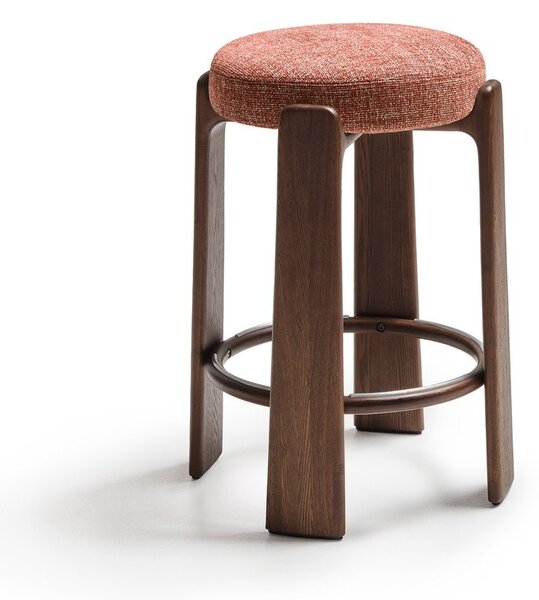Hoker z litego drewna jesionowego w ceglasto-ciemnonaturalnym kolorze (wysokość siedziska 75 cm) Granite – Kave Home