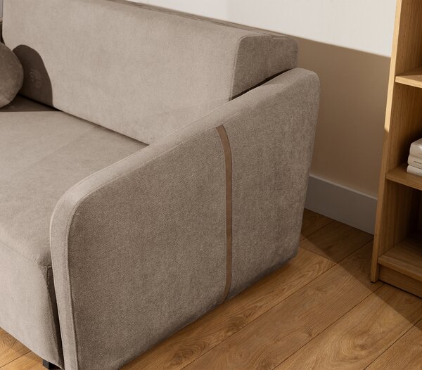 Sofa Zeldia 155 z funkcją spania - brązowy szenil hydrofobowy Spring 1110