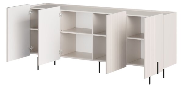 Komoda Malmi 200 cm czterodrzwiowa - kaszmir / czarne nóżki