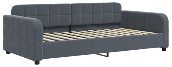 Sofa z funkcją spania, ciemnoszara, 100x200 cm, aksamit