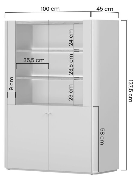 Witryna Elivo 100 cm dwudrzwiowa - eukaliptus / dąb baltic dune
