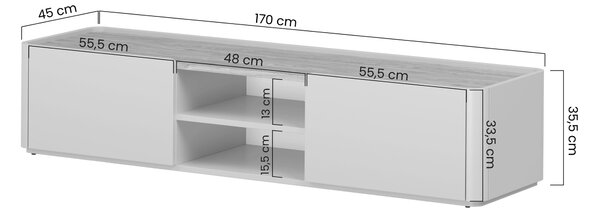 Szafka RTV Elivo 170 cm z szufladą - kaszmir / dąb olejowany