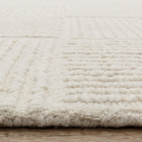 Wełniany dywan tkany ręcznie w kolorze kości słoniowej 120x170 cm Zennith Grid – Asiatic Carpets